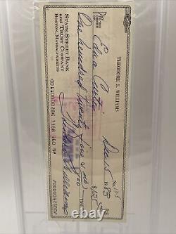 Ted Williams Signed Personal Check Dna Psa 9 Red Sox Hof 1983