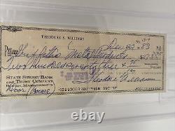 Ted Williams Signed Personal Check Dna Psa 9 Red Sox Hof Dec. 22, 1983