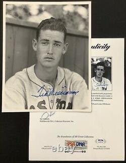 Ted Williams Signed Photo 8x10 Baseball Rookie Red Sox Autograph MVP HOF PSA/DNA