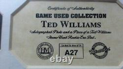 Ted Williams Signed Photo Display GU Bat Coin Highland Mint Framed /28 Auto