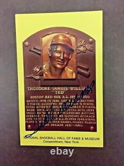 Ted Williams Signed Plaque Hall Of Fame One Of A Kind