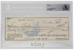 Ted Williams Signed Slabbed Boston Red Sox Personal Bank Check BAS 071
