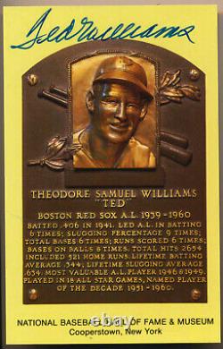 Ted Williams Signed Yellow HOF Plaque 9.5 609746