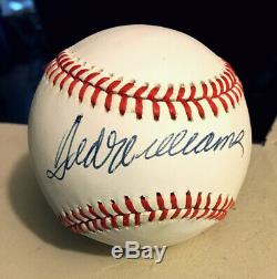 Ted Williams Single Signed Autographed AL Baseball Clean near mint to mint