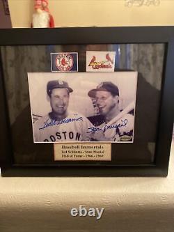 Ted Williams & Stan Musial Auto Signed 4x6 on 8x10 mat Beautiful