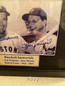 Ted Williams & Stan Musial Auto Signed 4x6 on 8x10 mat Beautiful