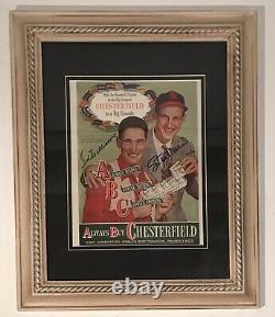 Ted Williams & Stan Musial Autographed Cigarette Ad Chesterfield 1947 Framed COA