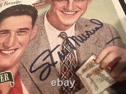 Ted Williams & Stan Musial Autographed Cigarette Ad Chesterfield 1947 Framed COA