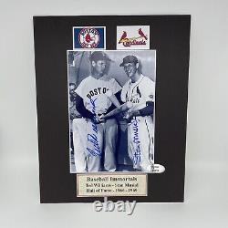 Ted Williams Stan Musial Signed Matted Photo withCOA hologram (no card)