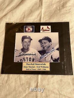 Ted Williams, Stan Musial Signed Rare 8 X 10 Photo (COA)