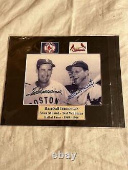 Ted Williams, Stan Musial Signed Rare 8 X 10 Photo (COA)