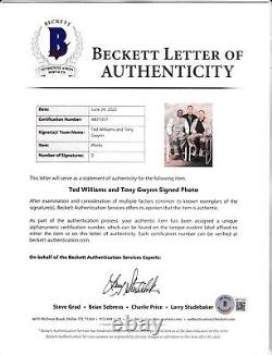 Ted Williams Tony Gwynn signed 8x10 photo dual autographed Beckett Cert AB71357