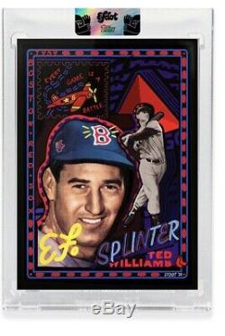 Ted Williams Topps project 2020 Efdot Artist Autographed Proof Card #/80 Yellow