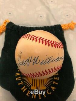 Ted Williams autographed baseball COA from Upper Deck