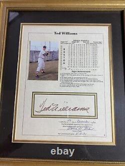 Ted Williams autographed photo from Classic 4 sport redemption winner 1992