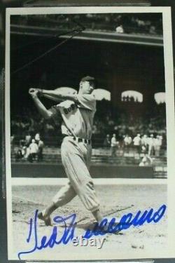 Ted Williams (d. 2002) Autographed 4x6 Signed Authentic Vintage Photo Beckett HOF