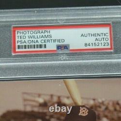 Ted Williams (d. 2002) HOF Autographed 8x10 Signed PSA Authentic Encased Photo