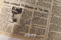 Ted Williams/doerr +2 Signed 1991 USA Today Article Autograph Jsa Loa D5171