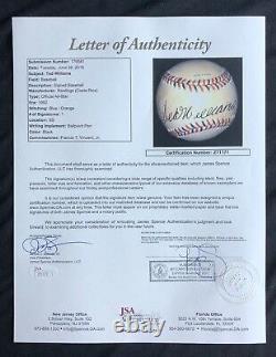Ted Williams signed Rawlings 1992 All Star Game Baseball JSA FIRST PITCH A354
