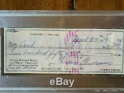 Ted Williams signed check with full signature PSA Certified