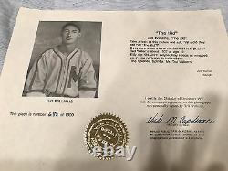 Ted Williams signed photo framed extremely rare 625/1000