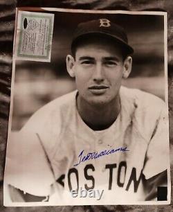 Ted williams autographed 16 X 20 Baseball Photo. Authenticated by Green diamond
