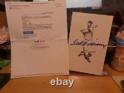 Ted williams signed 8 x 6 picture card