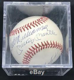Triple Crown Winners Signed Baseball Mickey Mantle Ted Williams Psa/dna Mint 8