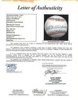 UDA Ted Williams Signed Autographed OAL Baseball JSA LOA #Y62031