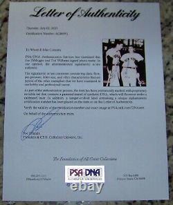 VERY RARE! Joe DiMaggio & Ted Williams Signed Autographed Baseball Photo PSA LOA