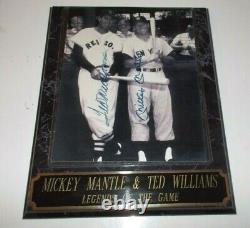 Vintage Mickey Mantle & Ted Williams Autographed Signed Photo On Plaque With Coa