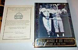 Vintage Mickey Mantle & Ted Williams Autographed Signed Photo On Plaque With Coa