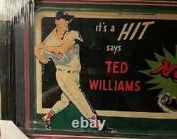 Vintage Original 1950's Ted Williams Moxie Drink Sign Framed Boston Red Sox HOF