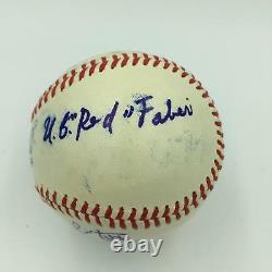 Vintage Red Faber Joe Mccarthy Ted Williams Hall Of Fame Signed Baseball JSA COA