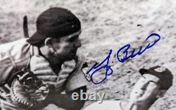 Yogi Berra Signed 8x10 Photo Taging Out Ted Williams At Home Steiner